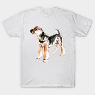 Airedale terrier in watercolors T-Shirt